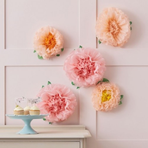 Décoration de fleurs en papier X5